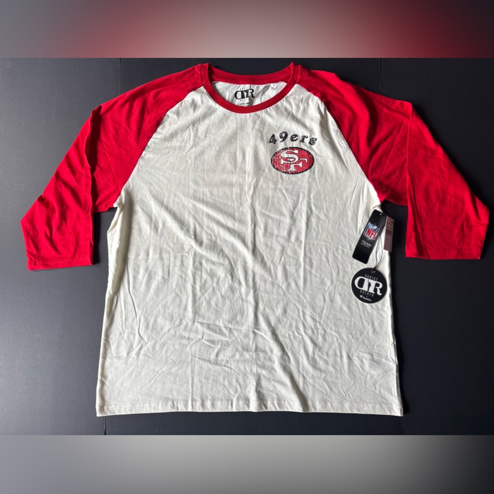 49ers Raglan 3/4 Sleeve Tee | Darius Rucker x Fanatics | XL NWT - Picture 3 of 8